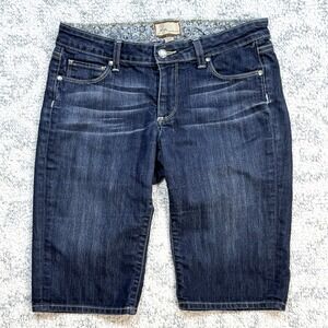 Paige Canyon Shorts Women's Bermuda Mid-Rise Medium Washed Denim Blue‎ Size 27